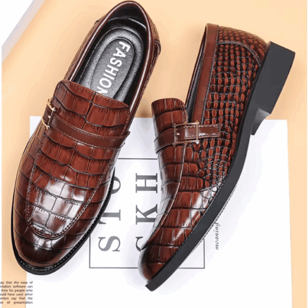 New Crocodile-Pattern Leather Formal & Casual Shoes for Men
